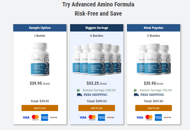 Advanced Amino Formula special pricing options